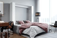 Шкаф кровать вертикальная с диваном с внутренними ячейками Standart 160х200