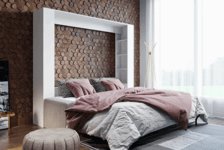 Шкаф кровать вертикальная с диваном с внутренними ячейками Standart 180х200