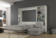 Шкаф кровать вертикальная с угловым диваном 160х200