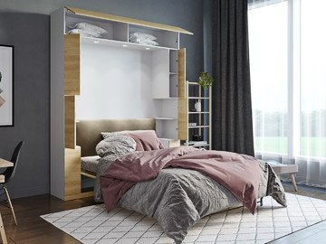 Шкаф кровать вертикальная Premium 140x200 2