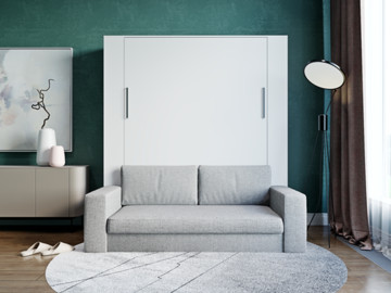 Шкаф кровать вертикальная с диваном с внутренними ячейками Standart 140х200 2