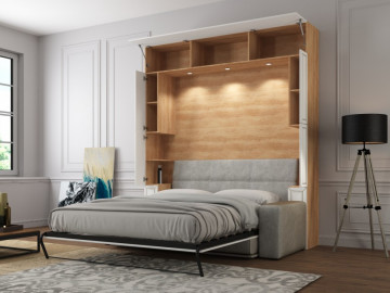 Шкаф-кровать с диваном Premium Кантри 160х200 5