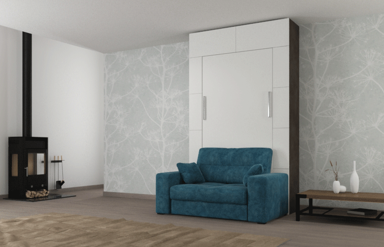 Шкаф кровать вертикальная с диваном Comfort 90х200 5