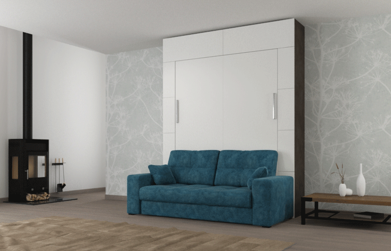 Шкаф кровать вертикальная с диваном Comfort 140х200 5