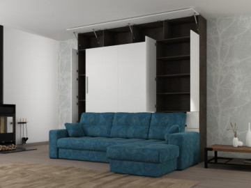 Шкаф кровать вертикальная с угловым диваном Comfort 140х200 3