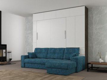 Шкаф кровать вертикальная с угловым диваном Comfort 160х200 4